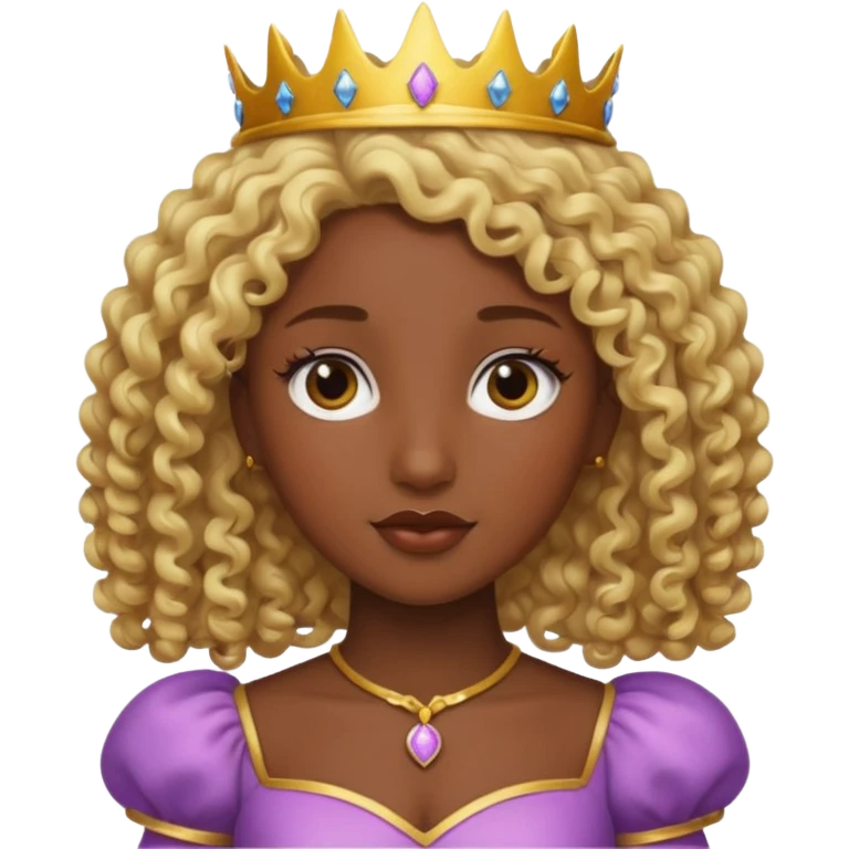 blonde curly haired princesse dark face emoji