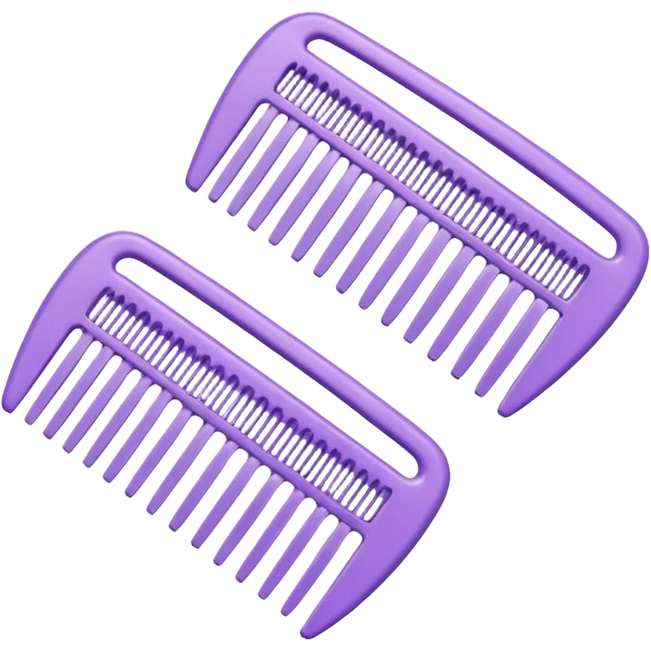 two combs side by side, one light pink and one lilac emoji