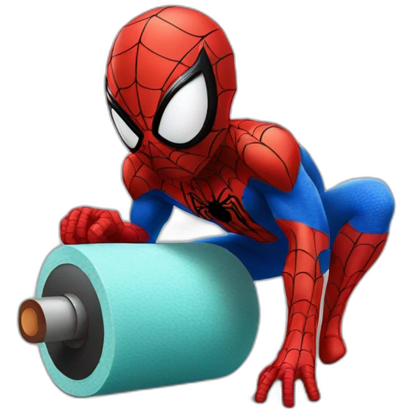 Spiderman with roller emoji