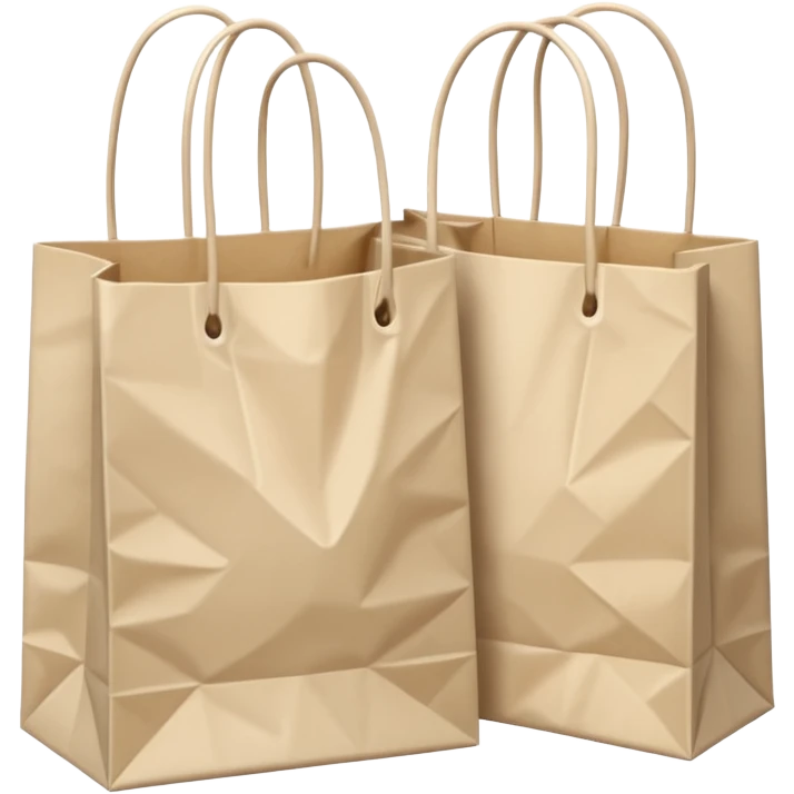Two Pale beige paper shopping bags emoji