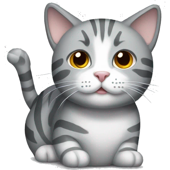 Gray cat with white stripes  emoji