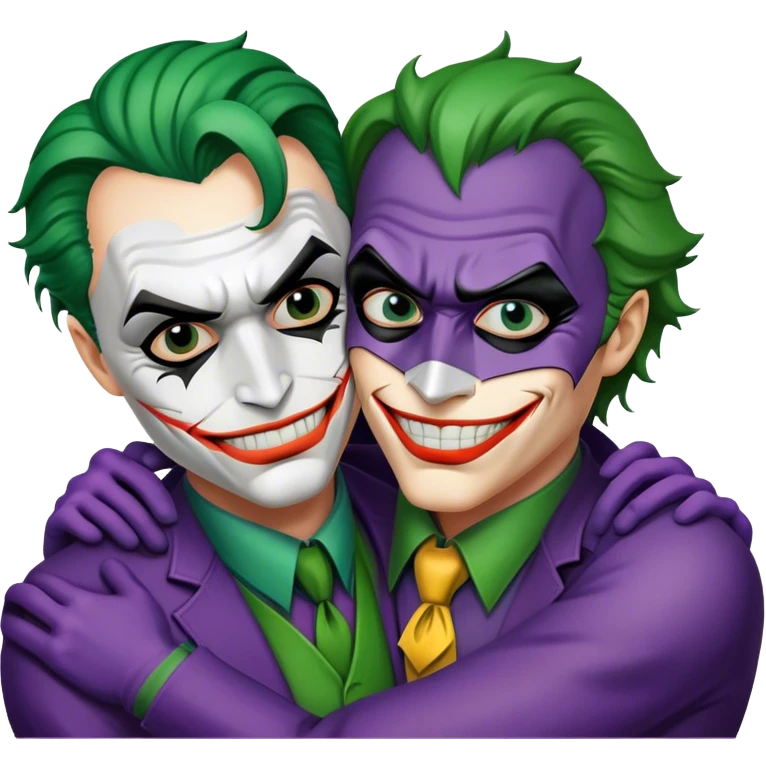batman and joker hugging emoji