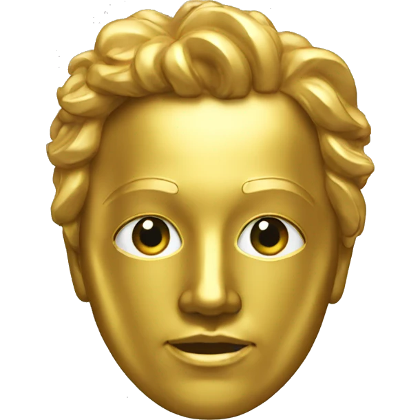 golden face statue emoji