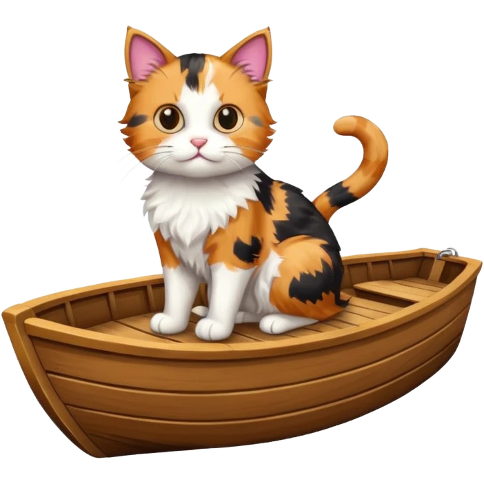 Cat standing on a boat emoji