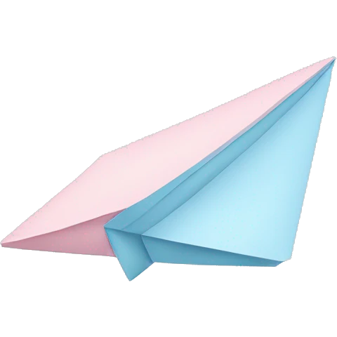 Pastel pink and Pastel Blue paper airplane  emoji
