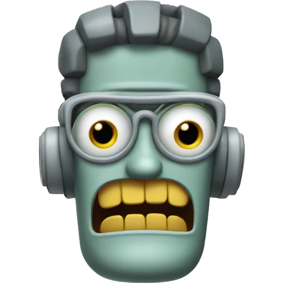 Bender from futurama, as a fast food manager emoji