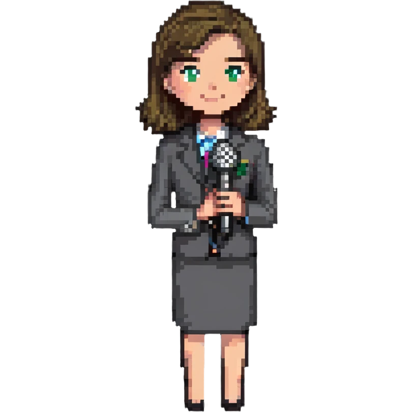 news reporter with microphone emoji