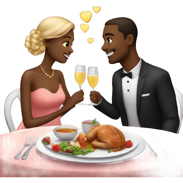 Romantic dinner date for beautiful couple emoji