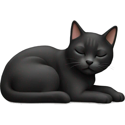 Sleeping cat black emoji