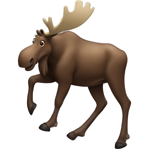 Moose climbing a mountain emoji
