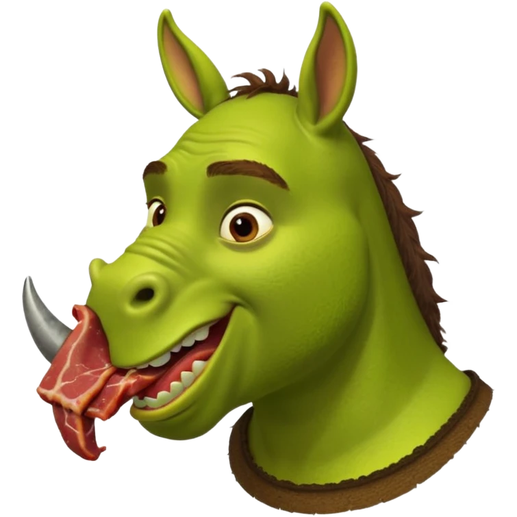 Shrek eating a donkey emoji