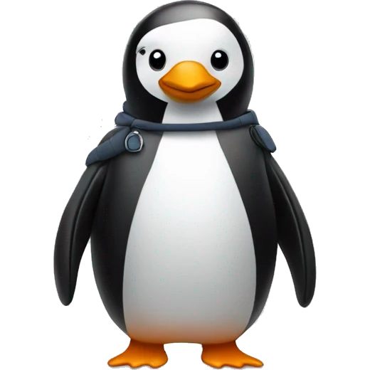 Penguin wearing a puffer jacket emoji