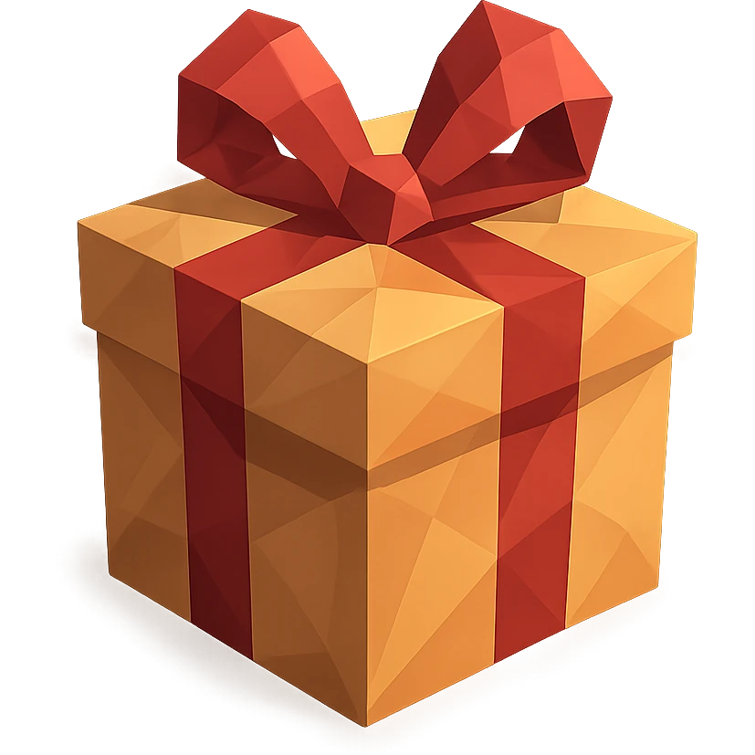 low-poly 3D gift box emoji