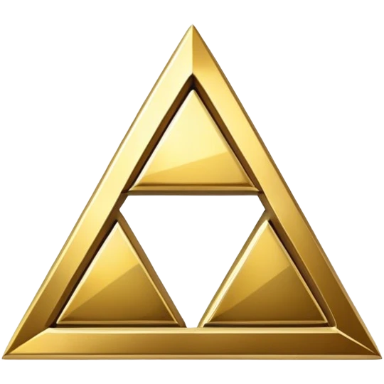 Triforce symbol from Legend of Zelda, three golden triangles arranged in a triangle emoji