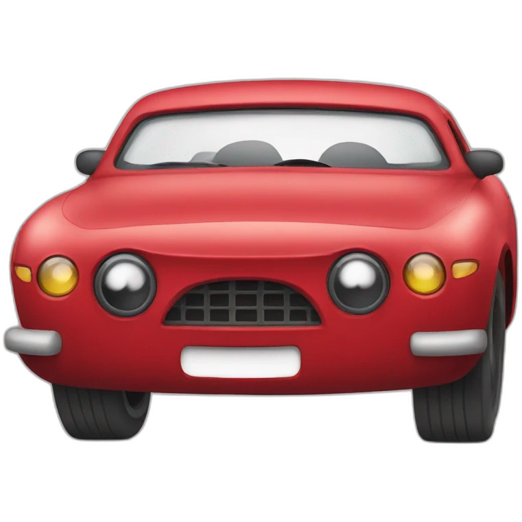 car red with big eyes emoji