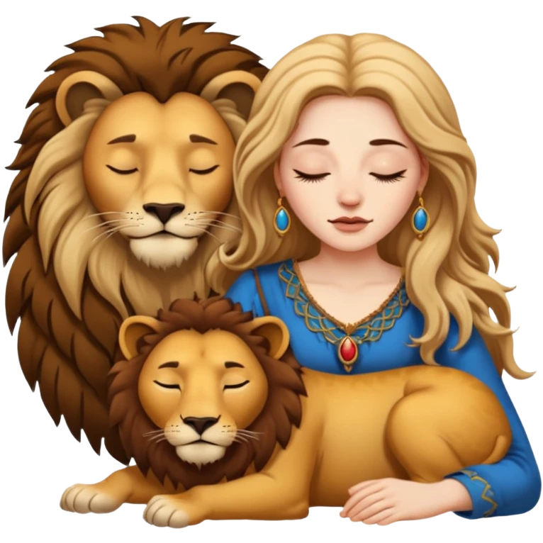The lion and a sleeping gypsy emoji
