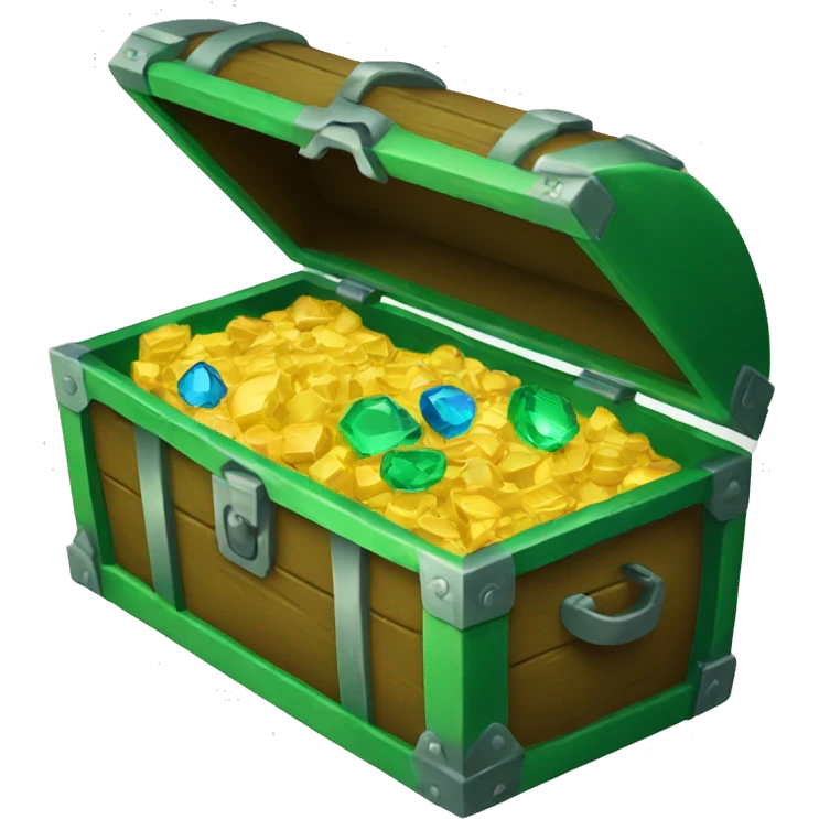 green color treasure chest open emoji