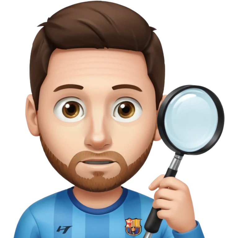 Messi mirando con una lupa emoji