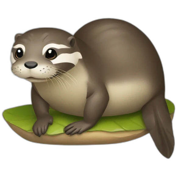 Loutre sur tortue emoji