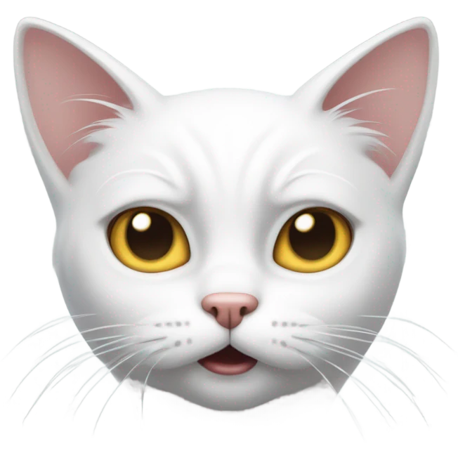 annoyed white cat showing claws emoji