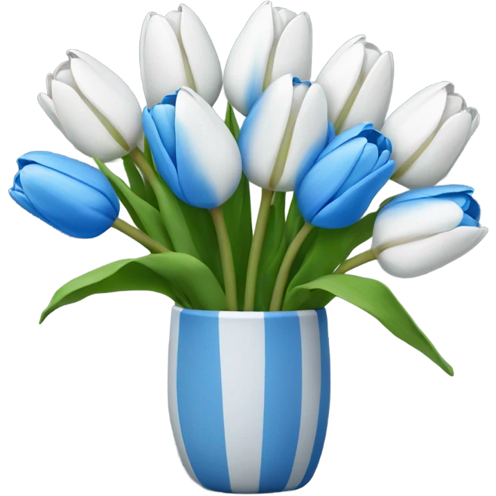 White and blue tulip bunch emoji