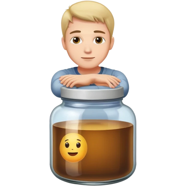Man sitting on a jar emoji