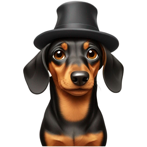 Dachshund wearing hat emoji