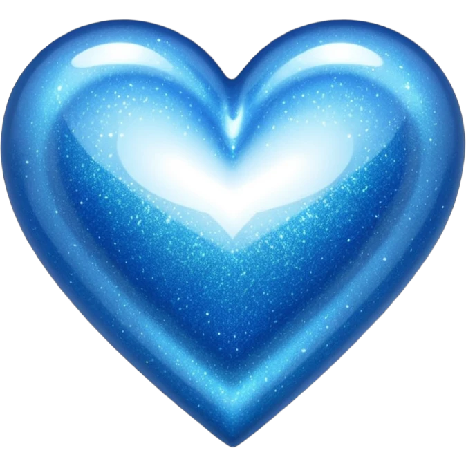 glitter heart with metallic blue sparkles emoji