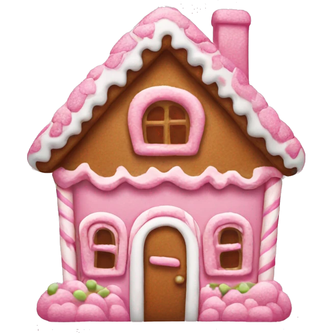 Pink gingerbread house  emoji