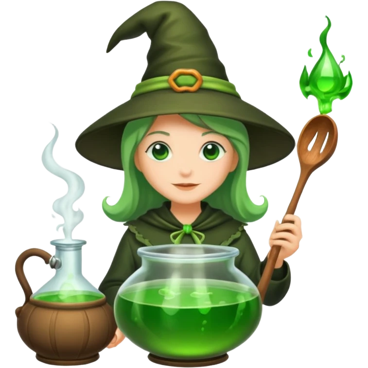 green witch cooking potion emoji