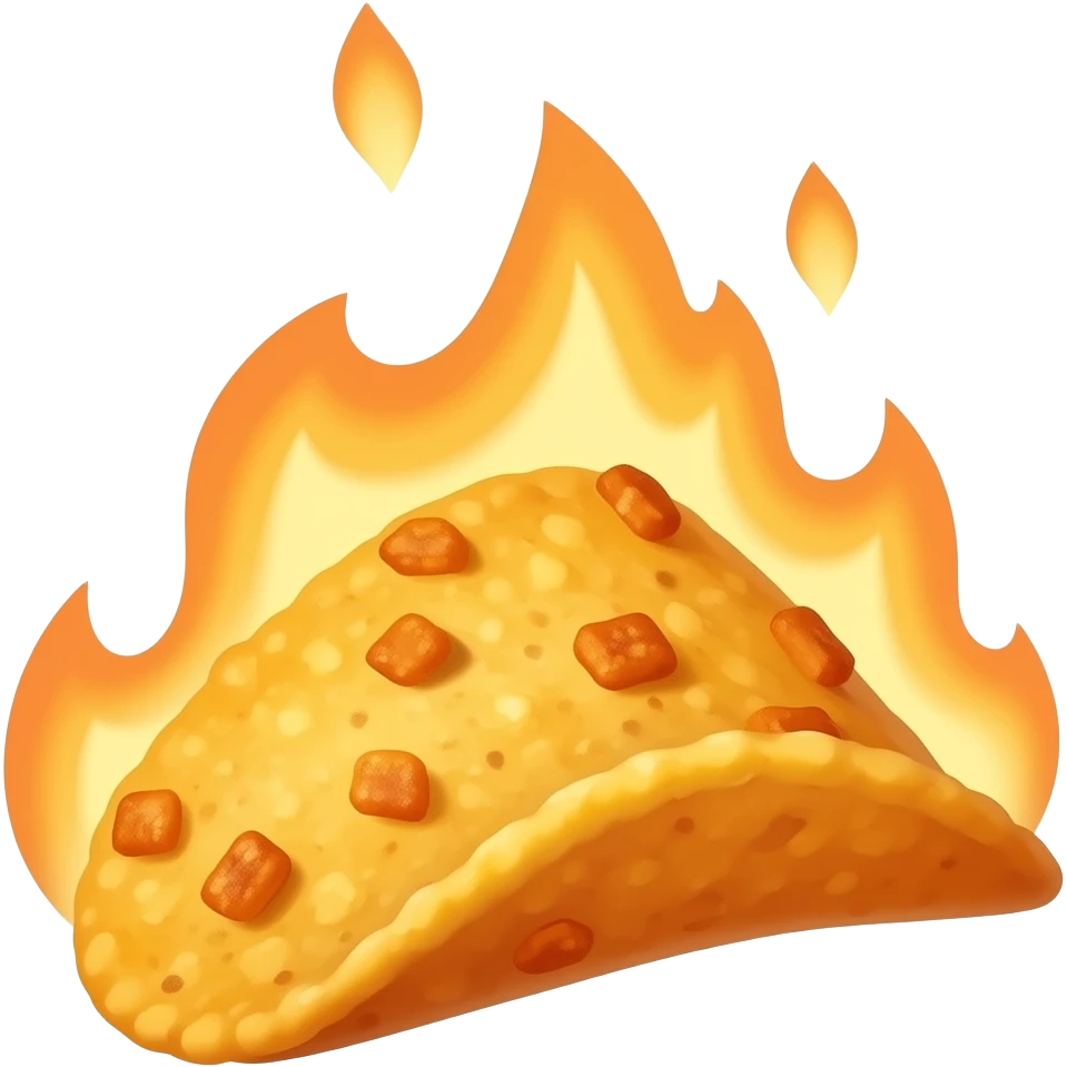 A flaming hot Cheeto chip crisp emoji