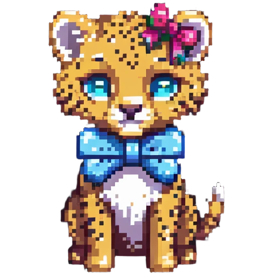 cheetah with a bow emoji