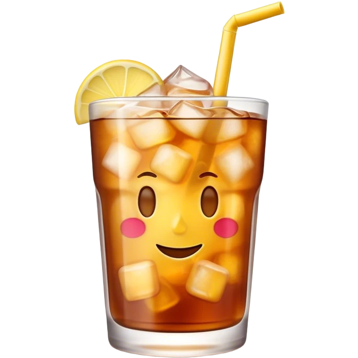 Cinematic Realistic Thai Ice Tea Drink Emoji, depicted as a chilled glass of sweet, creamy iced tea rendered with vivid textures and refreshing, dynamic lighting. emoji