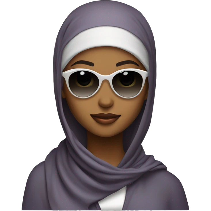 Pretty model Muslim Somali girl with sunglasses and sun hat emoji