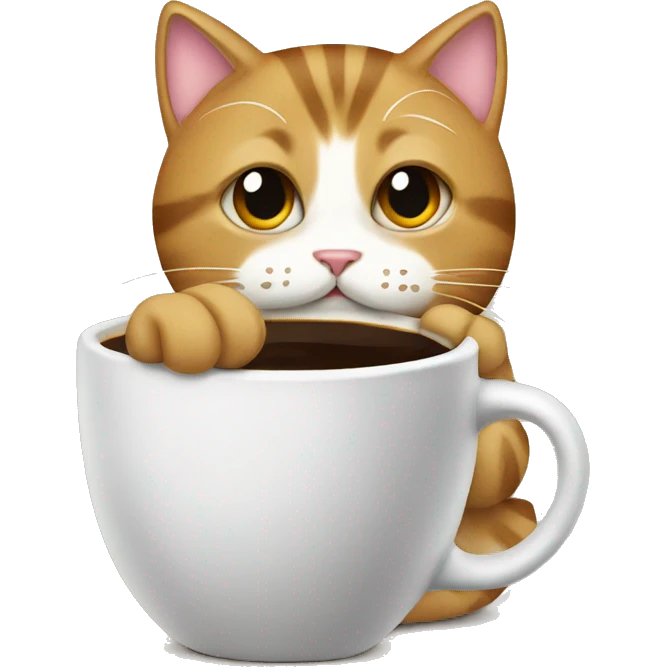 Cat with coffee emoji