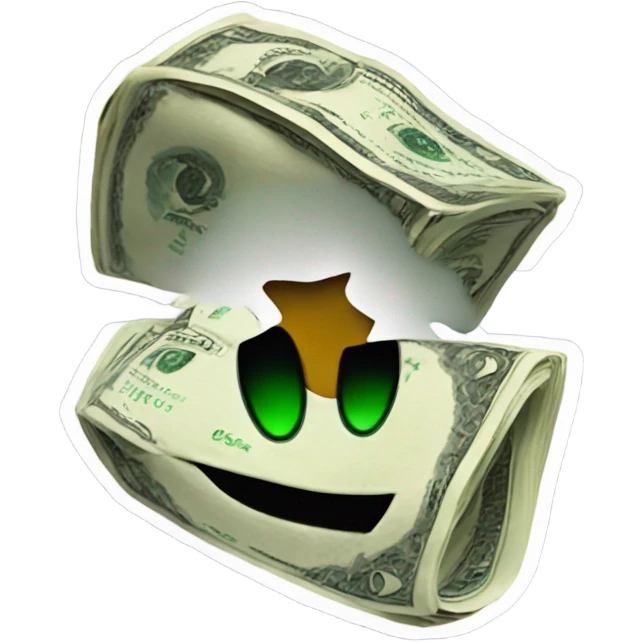 Money sign as eyes with tounge sticking out in excitement emoji emoji