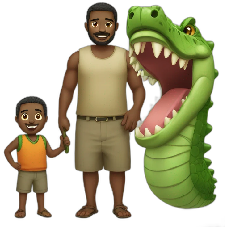 African big Guy with crocodile emoji