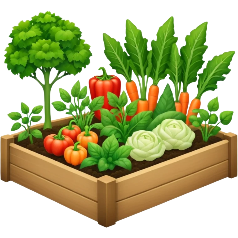 garden bed with growing vegetables  emoji