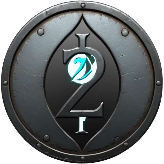 Minimal emoji, gothic metal coin made of black steel, engraved number 2 at the center, ancient industrial aesthetic, worn metal texture, no glow, no neon, flat emoji design, centered, transparent background emoji