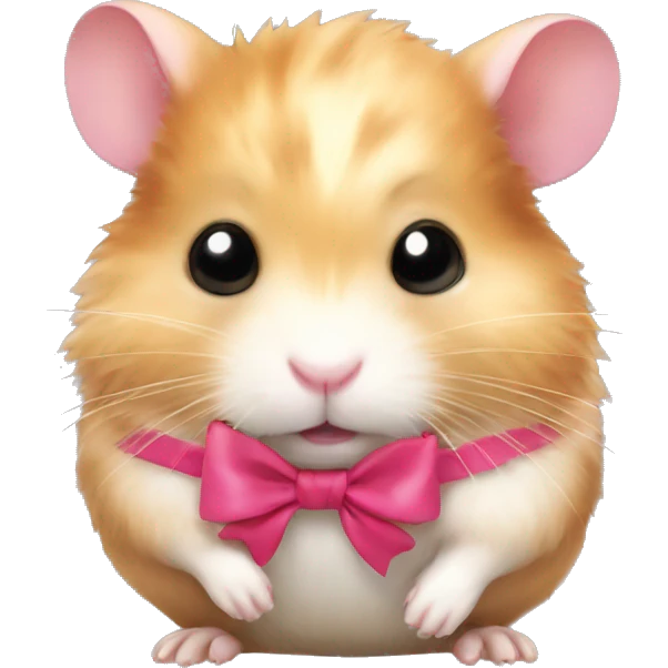 A hamster with a bow emoji