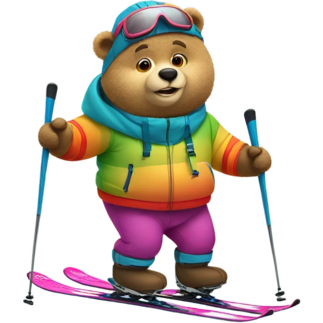 fat bear on skis emoji