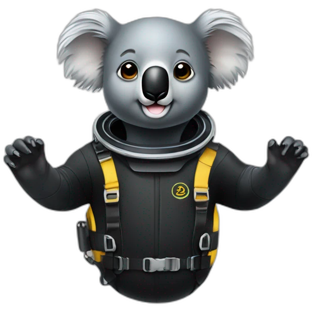 koala in black rubber diving suit emoji