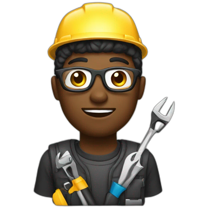 black Informaticien with tools emoji