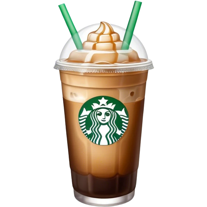 Starbuck ice coffee with ice cubes emoji