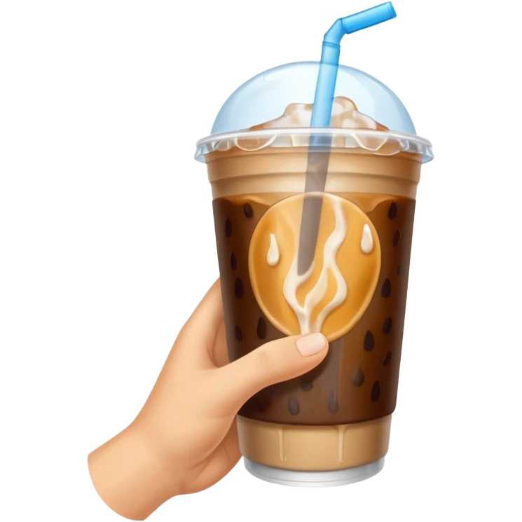 Hand holding a ice coffee  emoji