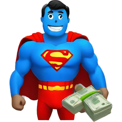 Superman with bag of money emoji