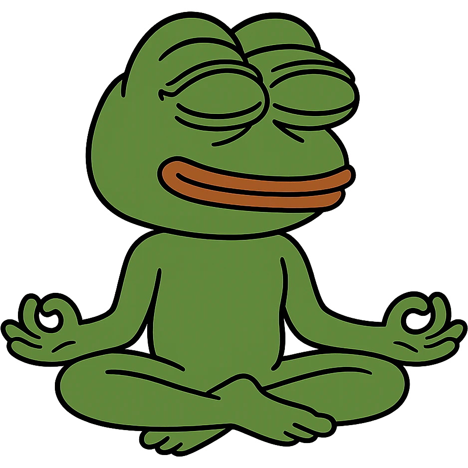 create a pepe doing yoga, white background emoji