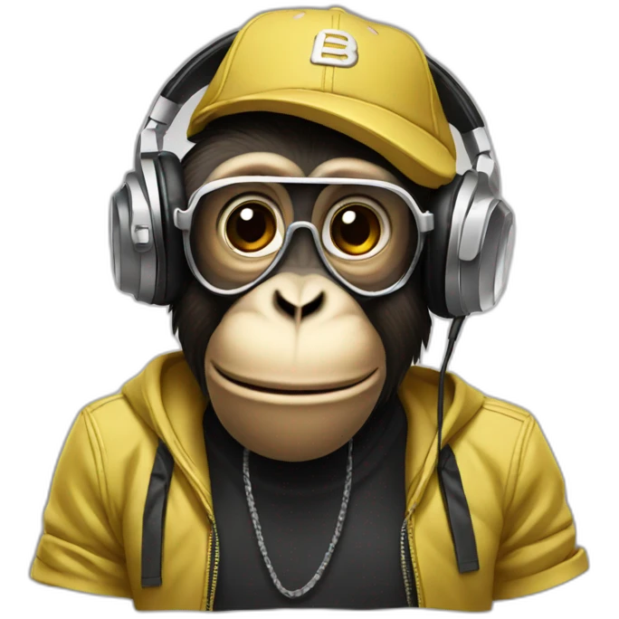 dj monkey emoji
