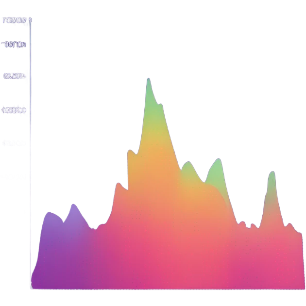 vaporware color themed line chart, stock price going up emoji