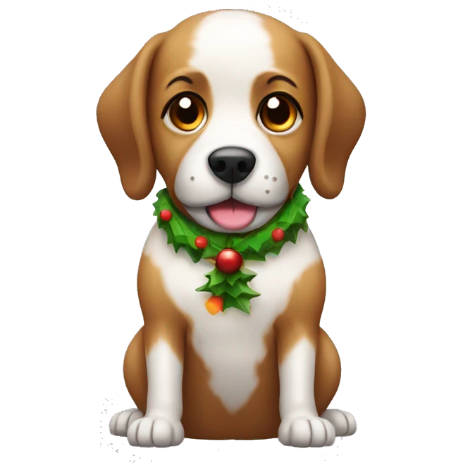 Cute Christmas dog emoji